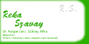reka szavay business card